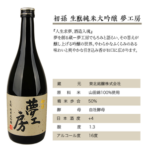 SB0295　初孫 純米大吟醸「夢工房」　720ml×2本