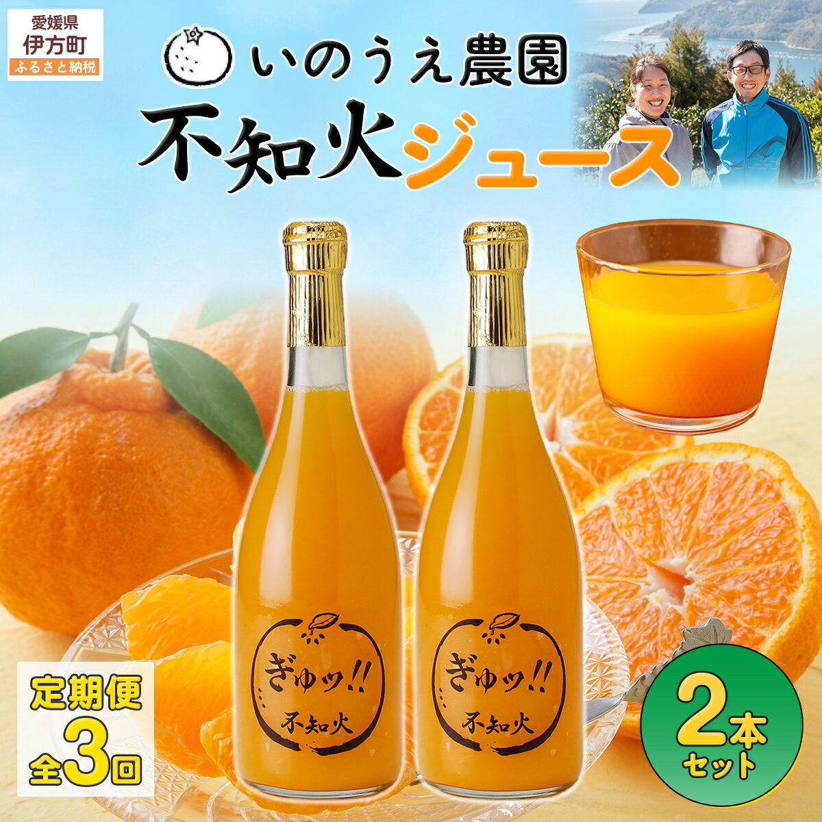 【ふるさと納税】【定期便】いのうえ農園 不知火ジュース2本セット 全3回※離島への配送不可 【ふるさと納税 人気 おすすめ ランキング 柑橘 みかんジュース 不知火 不知火ジュース 定期便 果物 産地直送 いのうえ農園 愛媛県産 愛媛県 伊方町 送料無料】 IKTAI028