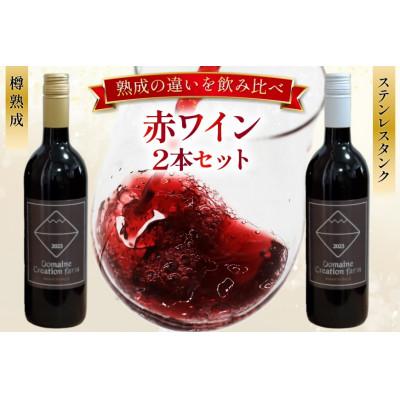 ふるさと納税 韮崎市 《数量限定》赤ワイン2本セット ステンレスタンク &amp; 樽熟成 750ml×計2本
