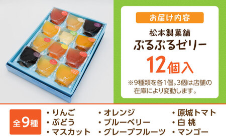 【固まるギリギリのやわらかさを追求】ぷるぷるゼリー 12個入り / ゼリー ぜりー フルーツゼリー 果実ゼリー 食べ比べ / 南島原市 / 松本製菓舗[SFV002]