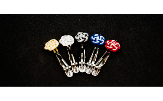 【加賀水引】（ブルー）水引ネクタイピン  石川 金沢 加賀百万石 加賀 百万石 北陸 北陸復興 北陸支援