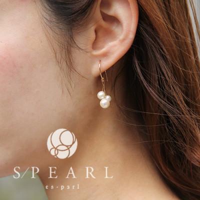 ふるさと納税 神戸市 アコヤパール　淡水パール　ピアス　3粒　フックタイプ　5mm　6.5mmシルバー　14金メッキ |  | 03