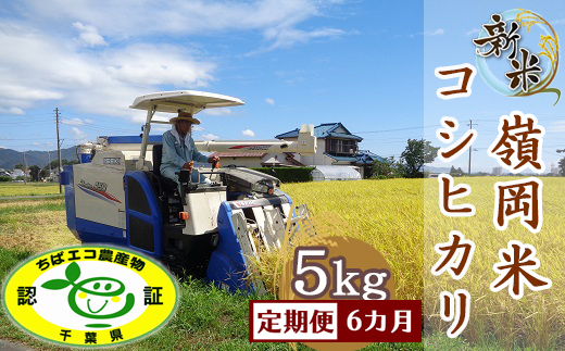 【定期便】【令和7年産】嶺南ファームの嶺岡米「コシヒカリ」5kg×6回 [0100-0077]
