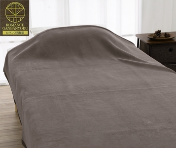 ROMANCE 岩盤浴プレミアム マイヤー毛布 シングル グレー 33008700｜寒さ対策 あったか 軽い ニューマイヤー毛布 ブラックシリカ練りこみ 抗菌防臭 毛布 洗える [4280]