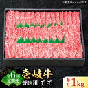 【ふるさと納税】【全6回定期便】 特選 壱岐牛 モモ 1kg（焼肉用）《壱岐市》【太陽商事】 [JDL047] 冷凍配送 黒毛和牛 A5ランク 肉 牛肉 モモ 赤身 焼肉 焼き肉 焼肉用 BBQ 定期便 BBQ 240000 240000円 24万円