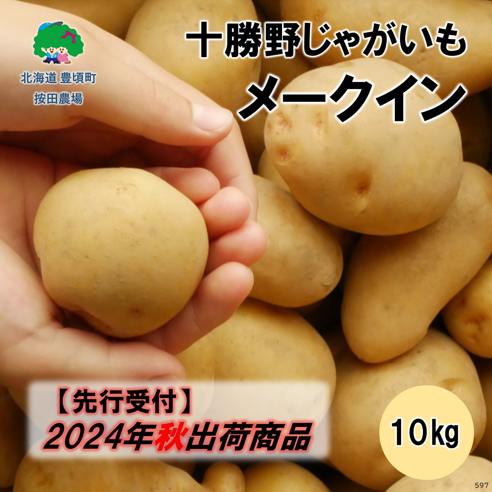 
十勝野じゃがいも メークイン10kg【2024年秋出荷】（先行受付）［按田農場］
