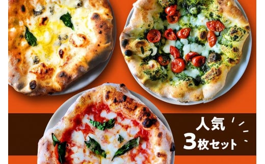 
SALINA 人気ピッツア3種セット（マルゲリータ、ジェノベーゼ、チンクエフォルマッジ）
