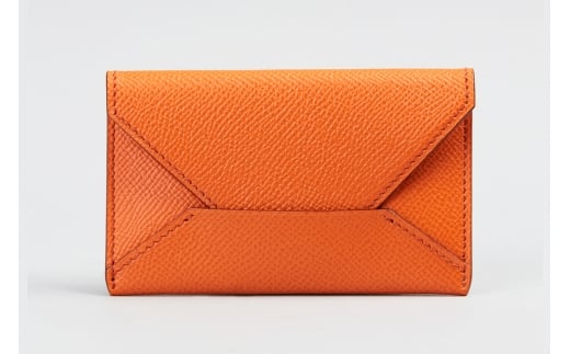 エンベローブ型名刺サイズカードケース オレンジ【1201-2-ECF】｜革製品 レザー 国産 [1081]