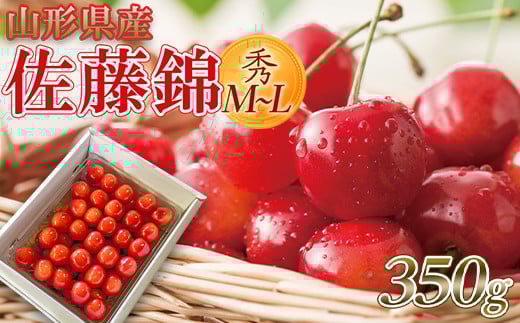 
            FYN9-796 山形県産 さくらんぼ 佐藤錦 350g 秀 M～L バラ詰め 2025年6月上旬頃から順次発送 初夏 果物 くだもの フルーツ 桜桃 チェリー 贈答 贈り物 プレゼント ギフト 化粧箱 期間限定 数量限定 産地直送 山形県 西川町 月山
          