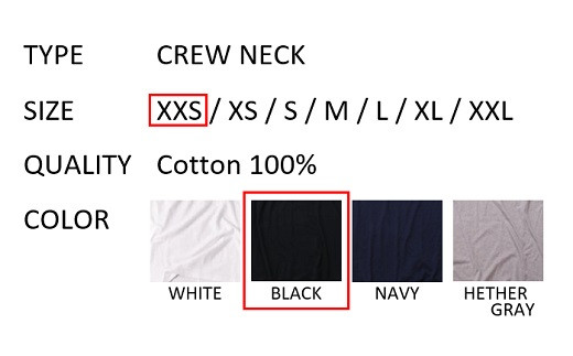 【XXSサイズ】 EIJI T−SHIRT クルーネック ブラック _SM14-1 ｜ 服 Tシャツ ティーシャツ 国産 日本製 大阪府 阪南市