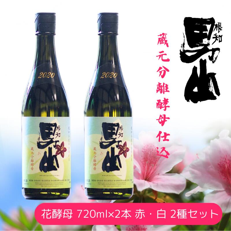 【ふるさと納税】【飲み比べ】根知男山蔵 元分離酵母仕込 720ml×2本 花酵母 720ml×2本 赤・白 2種セット 日本酒 自社栽培米使用 天然酵母 地酒 新潟 糸魚川 蔵元直送 酒米 こだわりの酒 ドメーヌ・スタイル 華やかな香り 父の日 ギフト 贈り物 ドメーヌ・スタイル