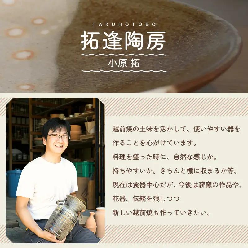 【越前焼】 拓逢陶房 掛分白 皿とカップ 【 陶器 食器 福井県 伝統工芸品 】 [e25-a008]