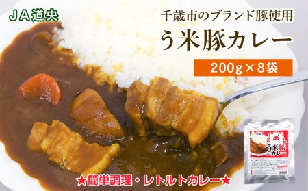 う米豚カレー200g×8袋 加工食品 惣菜 レトルト 北海道千歳市