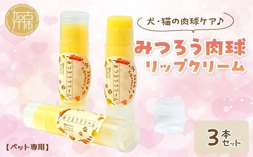 
                  【ペット専用】みつろう肉球リップクリーム3本セット《 ペットグッズ 犬 ケア 国産みつろう100% スティッククタイプ オーガニック ホホバオイル 》【133008N000】
                