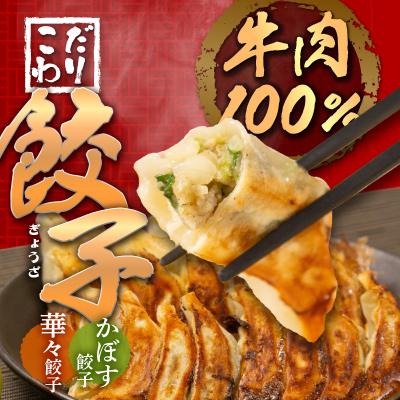 ふるさと納税 大分市 牛肉100%の餃子　華永の華々餃子×かぼす餃子　14個入り各1パック_A07004