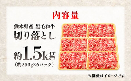 熊本県産 『原田畜産』 黒毛和牛 切り落とし 計約1.5kg（約250g×6パック） 牛肉 牛【有限会社 九州食肉産業】[AYCN127]