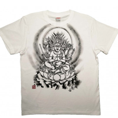 
                  手描きTシャツ 仏画 馬頭観音 白 (半袖 Lサイズ)【1615698】
                