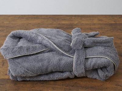 【 パールグレーM 】 スーピマ コットン 無撚糸 バスローブ 2枚 セット SP-200