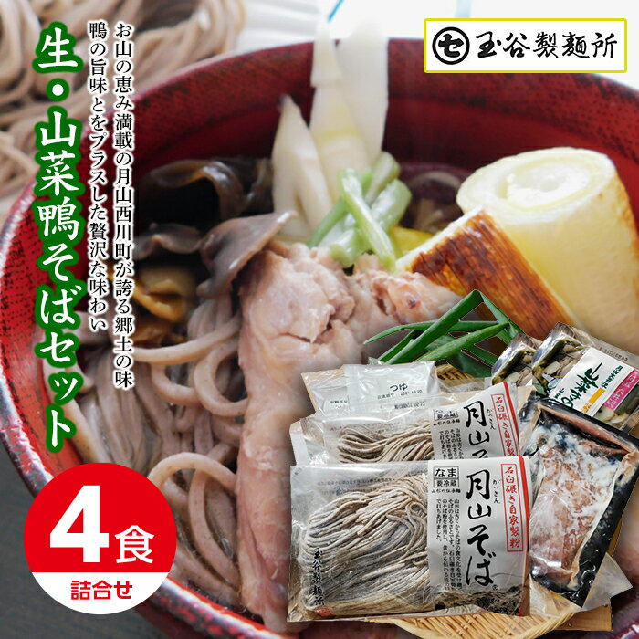 【ふるさと納税】 山形県西川町 生・山菜鴨そばセットそば ソバ 蕎麦 詰め合わせ 詰合せ山形県 西川町 FYN9-444