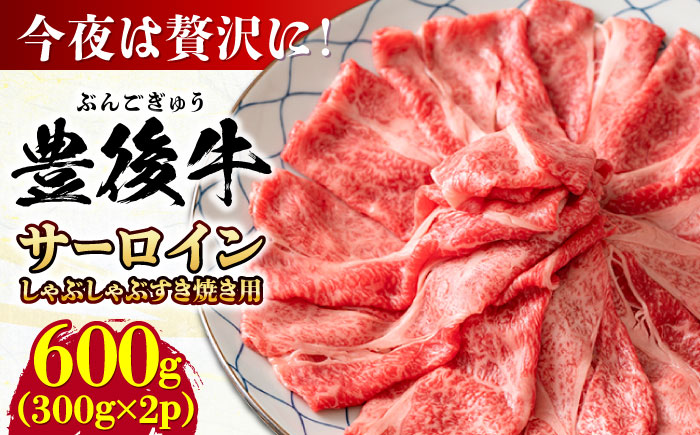 【厳選部位】おおいた豊後牛 サーロイン しゃぶしゃぶすき焼き用 600g(300g×2P) 日田市 / 株式会社MEAT PLUS　牛 うし 黒毛和牛 和牛 豊後牛 [AREI017]
