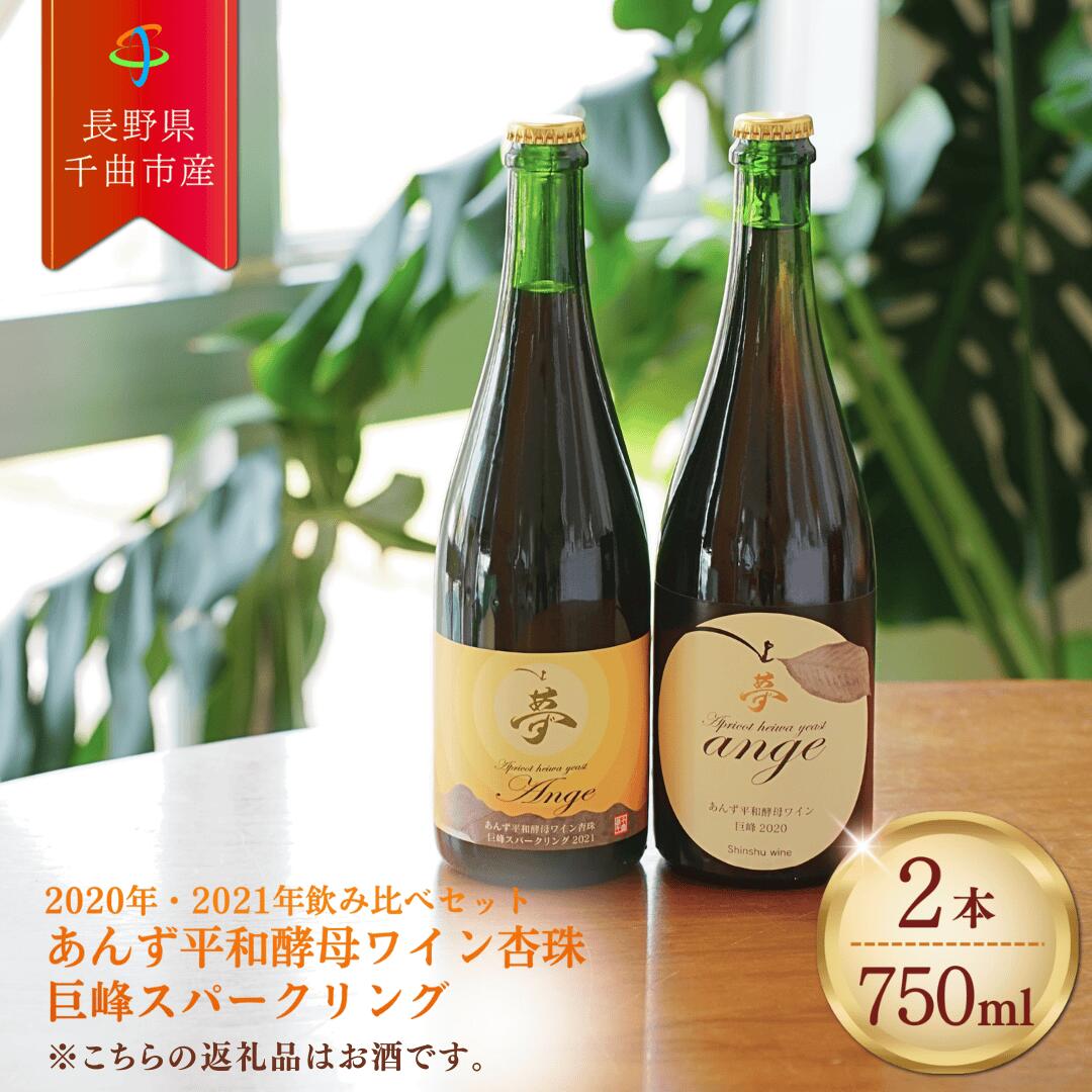 【ふるさと納税】巨峰スパークリングワイン 2020年産と2021年産 飲み比べセット 750ml 2本 あんず酵母使用|巨峰 ぶどうワイン 泡 国産 日本産 あんず 酵母 杏子 酵母 発泡 信州 長野 千曲市 送料無料