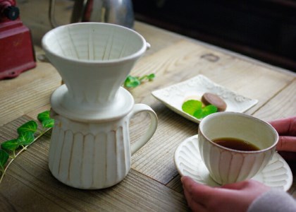 BJ003　益子焼 コーヒードリッパーセット　わかさま陶芸
