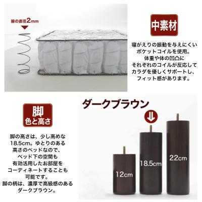 ふるさと納税 足利市 ザ・ベッド ダブル ブラック 140×195cm B脚18.5cm 脚付きマットレス |  | 01
