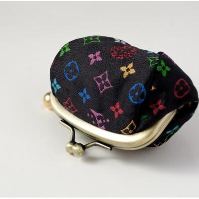 ふるさと納税 与謝野町 2.5寸ボストンがま口　モノグラム柄(黒色) |  | 02