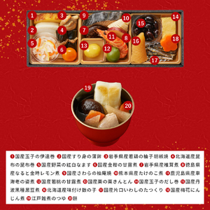 【石井食品】生おせち「迎春小箱」和風1段重（1人前）雑煮のつゆ・角餅1個付き  ※冷蔵配送 