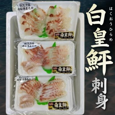 ふるさと納税 村上市 活け越し神経締めで白く輝く「白皇鮃(はくおうひらめ)」刺身セット A4028