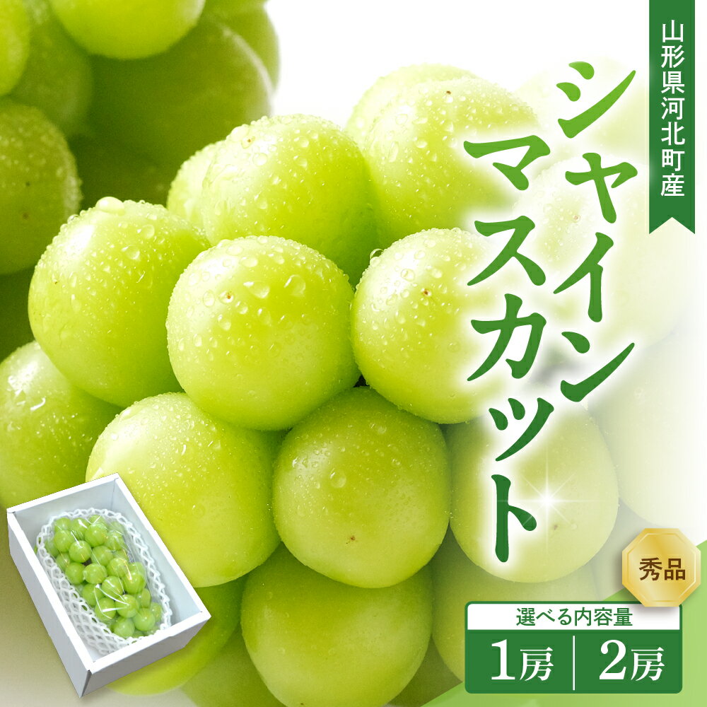 【ふるさと納税】【令和7年産】 ぶどう シャインマスカット 1房入り / 2房入り ( 1房600g前後 ) 秀品 山形県河北町産 【山形eLab】 葡萄 ブドウ マスカット フルーツ 果物 くだもの お取り寄せ グルメ 産地直送 山形県 河北町
