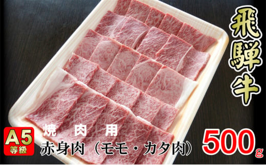 [№5568-0322]牛肉 飛騨牛 焼き肉 セット 赤身 モモ 又は カタ 500g 黒毛和牛 A5 美味しい お肉 牛 肉 和牛 焼肉 BBQ バーベキュー  【岐阜県揖斐川町】