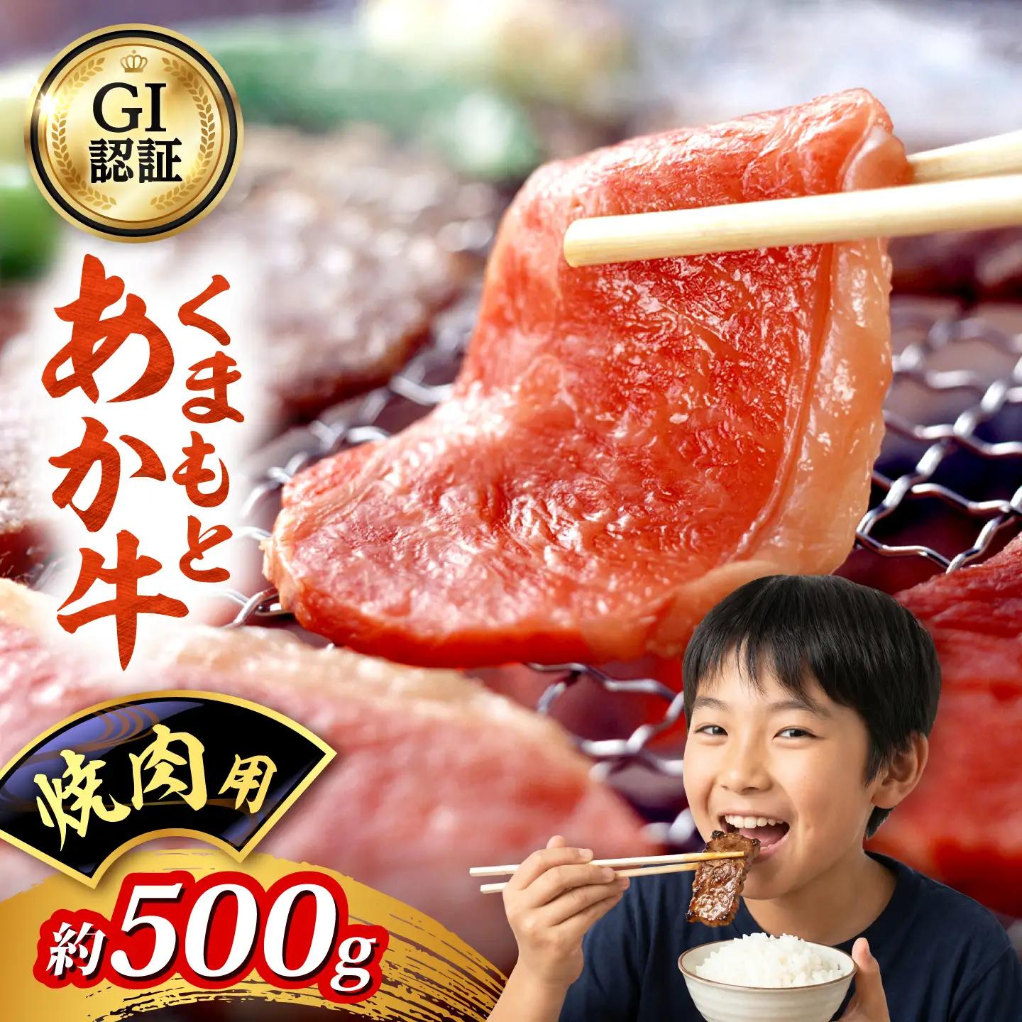 GI認証 くまもとあか牛 焼肉用 約500g 和牛 牛肉 焼肉 冷凍【阿蘇牧場】[AYBX106]