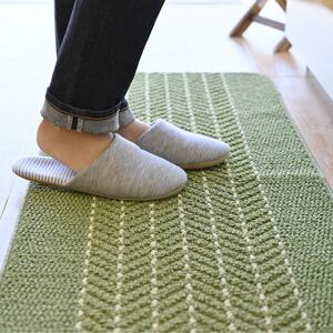 【ライトグリーン】優踏生 洗いやすい キッチンマット 約45cm×120cm 洗える 滑り止め 防汚