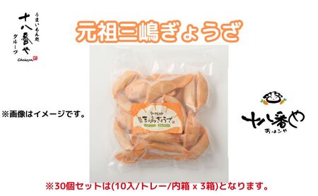 ＜十八番や＞元祖三嶋ぎょうざ 60個入り 徳用パック 箱なし (30入 x 2袋) 冷凍 餃子 ギョウザ おみやげ 裾野市 惣菜 おかず ギョーザ 中華 冷凍食品 