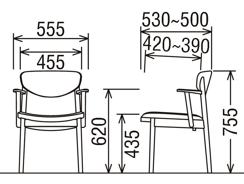カリモク家具『ダイニングチェア・肘小』CW5611 [1281]