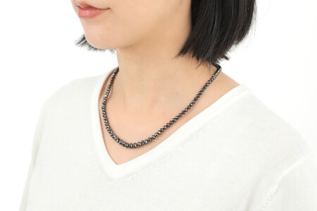 【一点もの】ブラックダイヤモンドネックレス　R54　K05085-H
