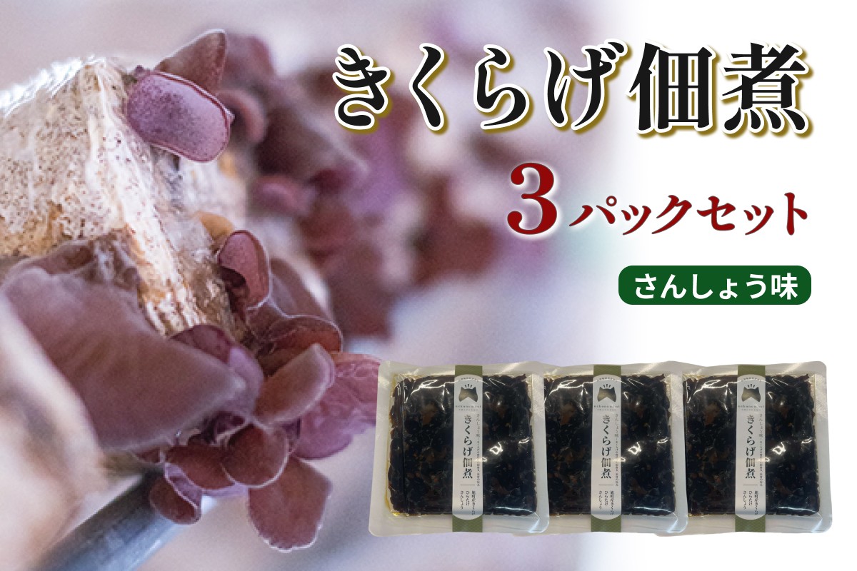 
                  きくらげ佃煮（さんしょう味）×3パック きくらげ 佃煮 さんしょう セット 【157_0008】
                