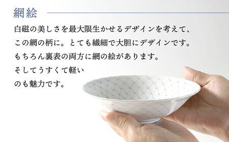 【波佐見焼】網絵（あみえ）7寸平鉢 網模様 2枚ペアセット 食器 皿【福田陶器店】[PA321] 波佐見焼