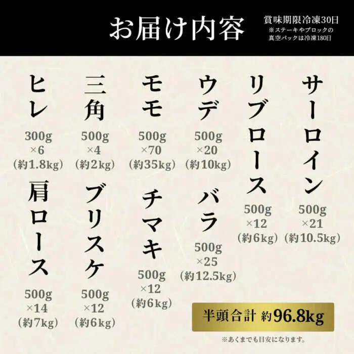長崎和牛 牛半頭分買い　一括納品 [JGV018]