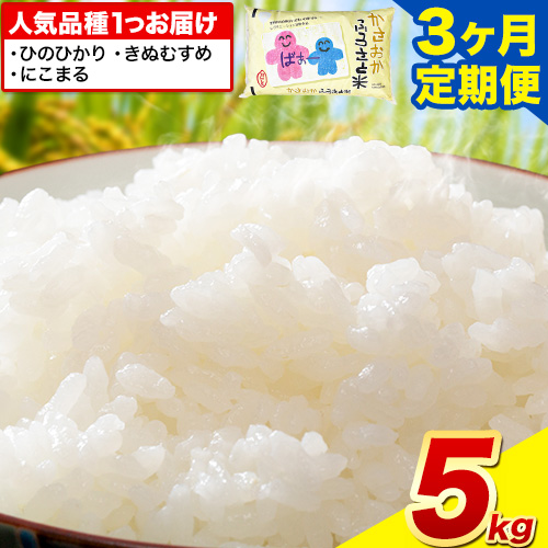 【発送時期が選べる】米 お米 令和7年産 備中笠岡ふるさと米【3ヶ月定期便】5kg × 3ヶ月【先行受付】 国産 ヒノヒカリ にこまる きぬむすめ 単一原料米 検査済み 国産 ブランド米 お取り寄せ 送料無料 岡山県産