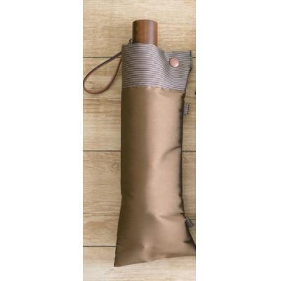 ふるさと納税 中央区 【数量限定】小宮商店　『裏縞』雨晴兼用折りたたみ傘　60cm10本骨　グレイッシュブラウン |  | 01