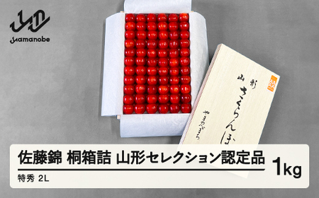 《先行予約》2025年 山形県産 さくらんぼ 佐藤錦 桐箱詰 1kg 特秀 2L 山形セレクション認定品 サクランボ フルーツ F21A-333