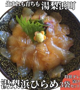 ひらめ 元気 漬丼 3袋 セット 鳥取県 平目 ヒラメ 湯梨浜 | 64M