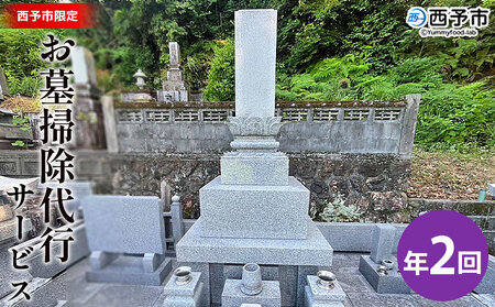 ＜お墓掃除 代行サービス（年2回）＞ 2基 墓所 墓石 お掃除 清掃 代理 代行 お手入れ お供え 供養 クリーン 花立 線香台 水鉢 雑草取り お墓参り お手入れ 徳山石材 愛媛県 西予市 UTS0002