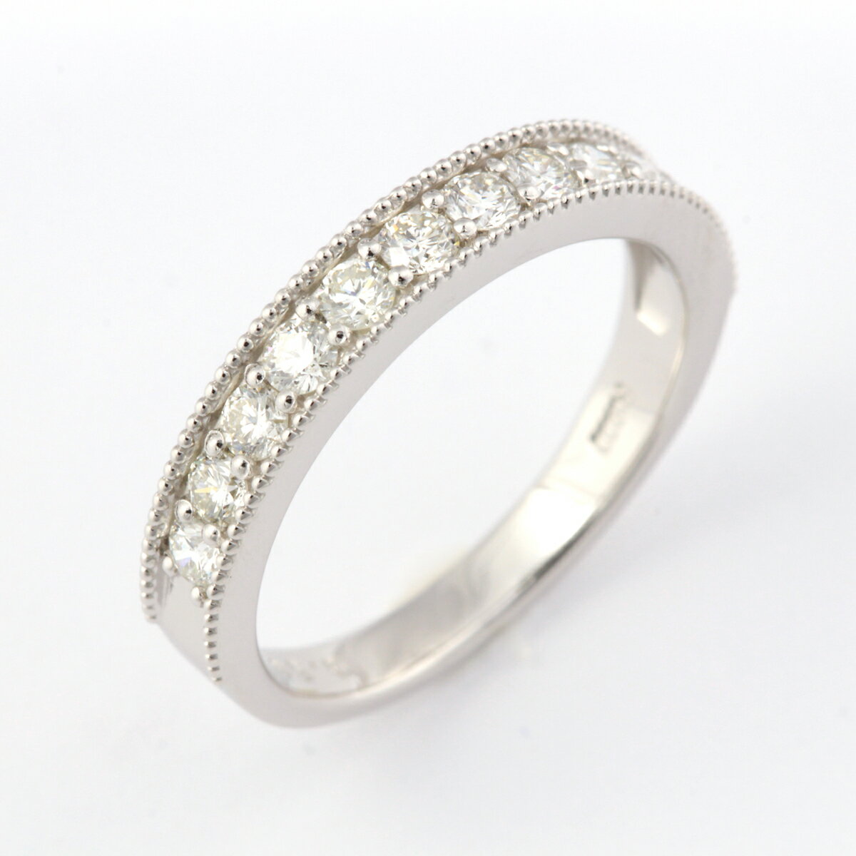 【ふるさと納税】0.5ct　ハーフエタニティ　リング　R3703DI-P【サイズ：8号〜16号（0.5刻み可）】ダイヤモンド ジュエリー アクセサリー レディース ファッション ギフト プレゼント 誕生日 記念日 お祝い おしゃれ 大人 プラチナ ハードプラチナ 指輪