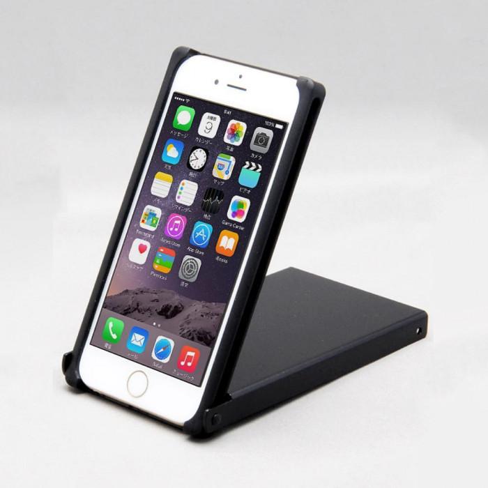 【ふるさと納税】Trick Cover for iPhoneSE3 SE2 8 アルミ【黒白】 | ヌンチャク型 スマートフォンケース アルミ スマホケース スマホ スタンド 携帯 カバー アイフォン トリックカバー 雑貨 日用品 人気 おすすめ 送料無料