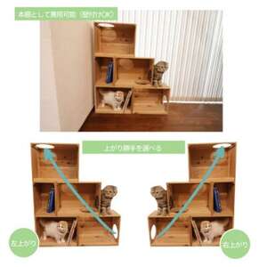 床置きタワー・壁付けキャットウォークで使えるキャットボックス　3段5点セット(右上がり)【1186739】