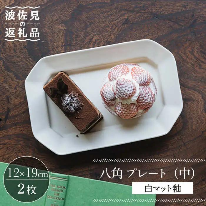 【波佐見焼】八角 プレート (中) 白マット釉 2枚セット 食器 皿【イロドリ】[KE37] 波佐見焼