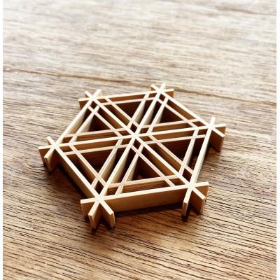 ふるさと納税 恵那市 組子職人が作るコースター(胡麻柄)1枚 |  | 01